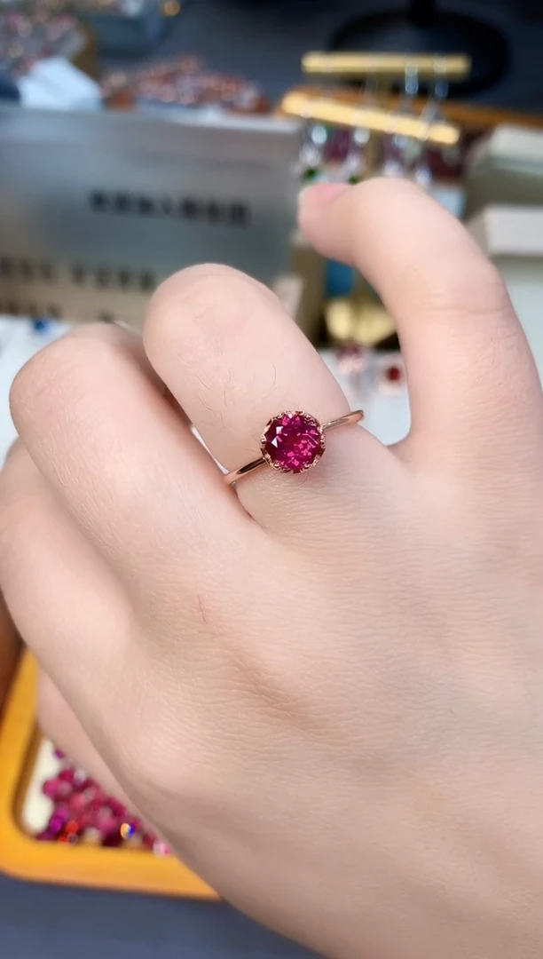 【闪购商品】石榴石戒指银S925镶嵌天然镁铝