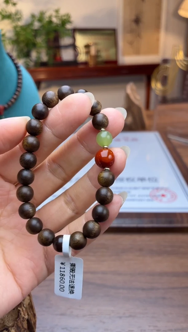 沉香手串沉香【非遗】芽庄白棋楠08单圈沉水