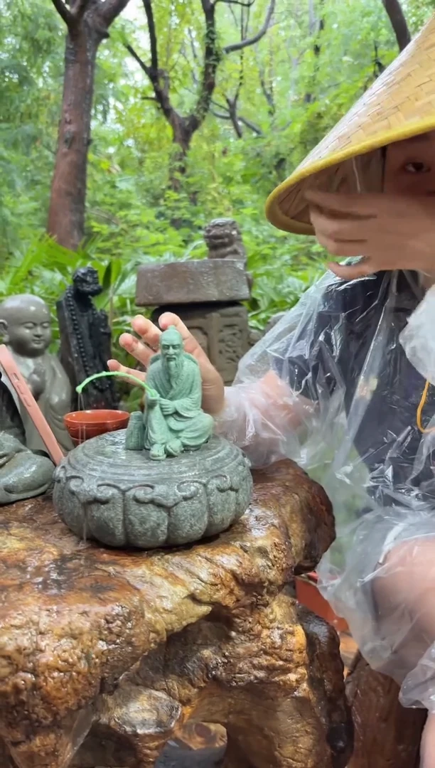 人造石造景摆件钓鱼翁