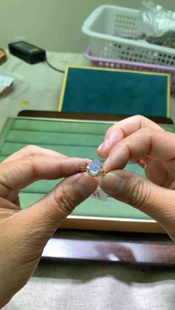 【闪购商品】海蓝宝石戒圈银S925镶嵌多样性发一件504