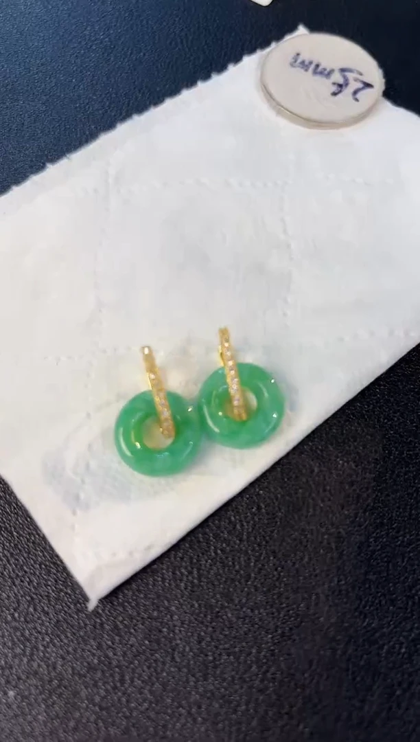 【闪购商品】翡翠耳饰未镶嵌24 含小耳包/支持复检一对