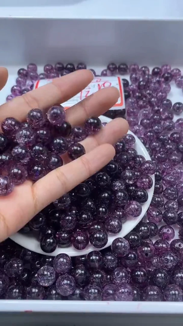 颈饰未镶嵌水晶W1695乌梅紫色碧玺10mm*10颗