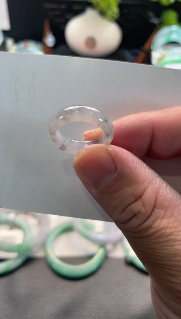 未镶嵌戒指翡翠34号链接 有纹裂 1314