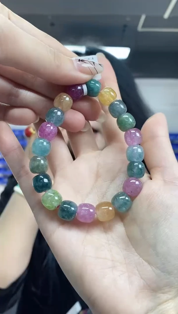 【闪购商品】碧玺手串未镶嵌多样性发其一颜色微差