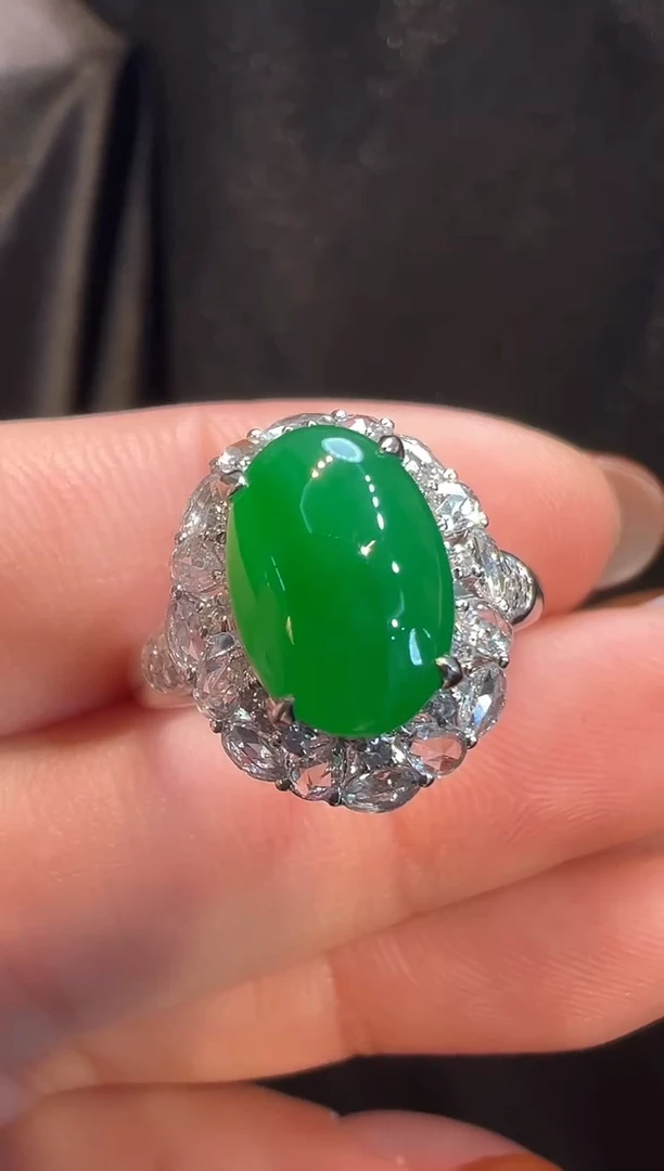 18K金镶嵌戒指翡翠AL6