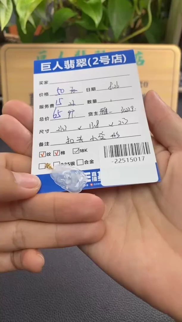 颈饰18K金镶嵌翡翠多人-22515017