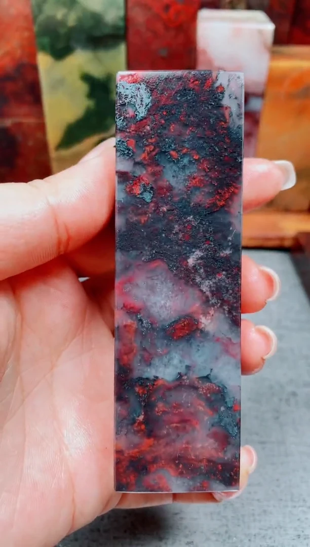 玉桂林鸡血玉素章1