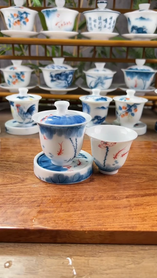 【闪购商品】全品线条莲美人备+小盖置+主人杯60cc