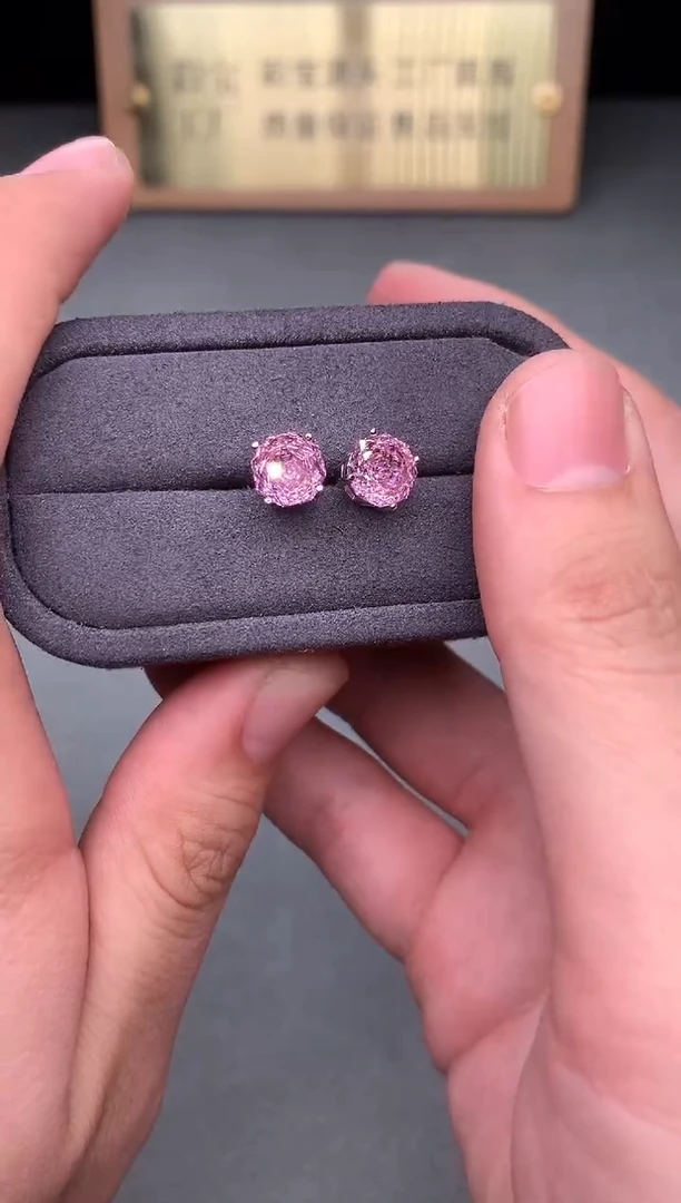 银S925镶嵌耳饰碧玺猫眼2222