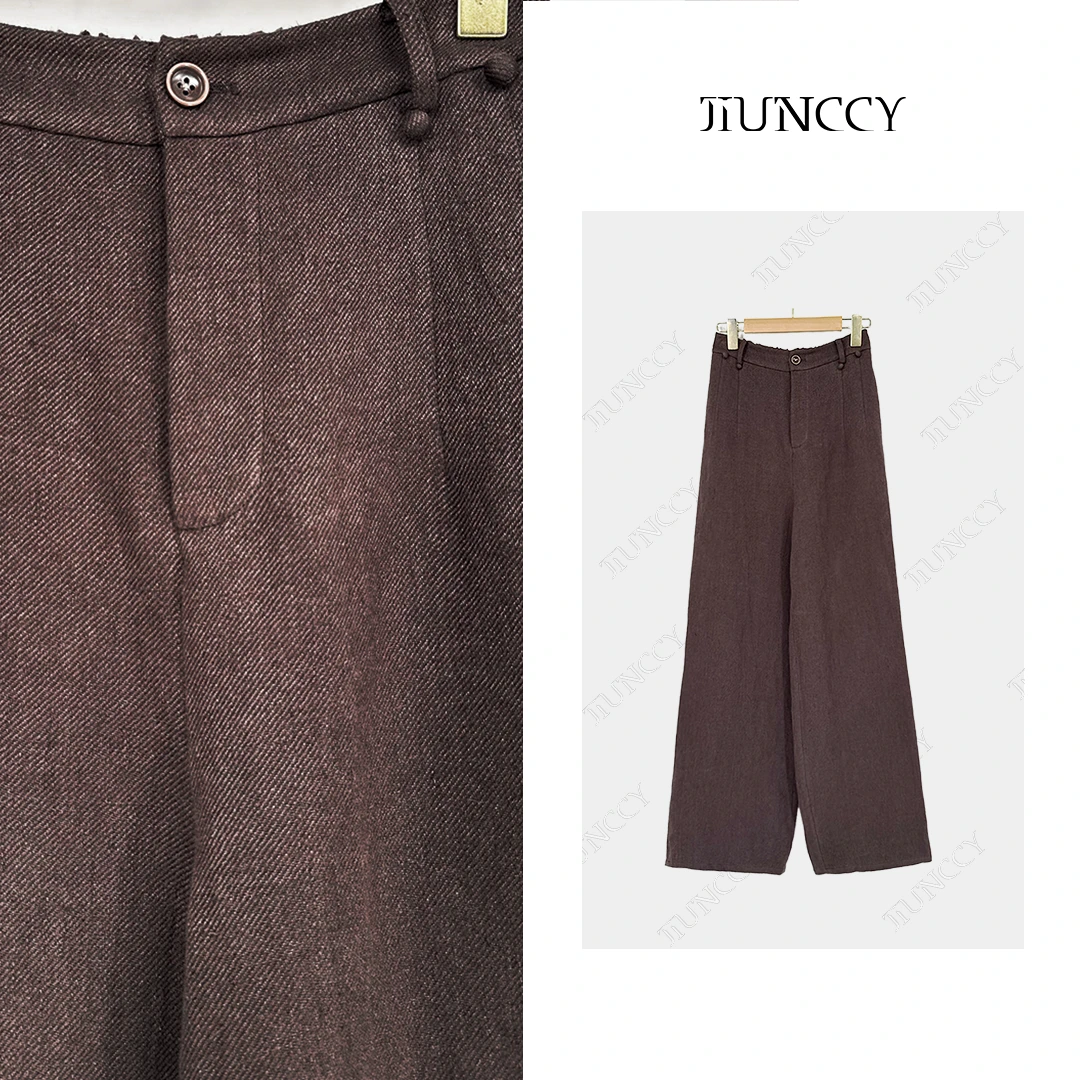 JIUNCCY【桑木】100汉麻简约设计百搭时尚休闲长裤 52YCK055