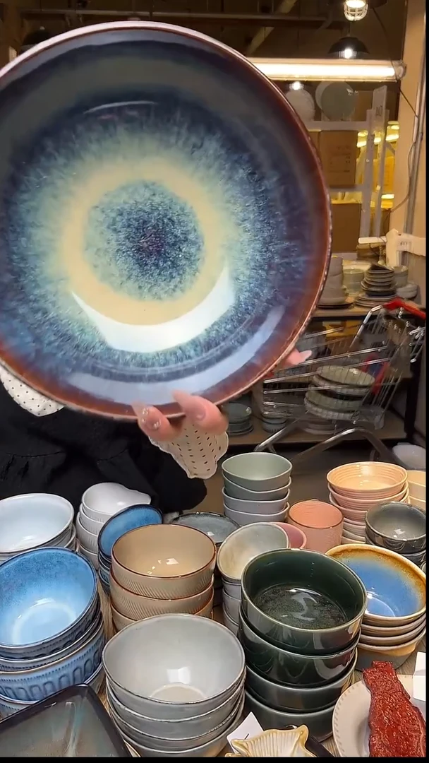 瓷34外贸尾货窑变釉下彩默外微瑕