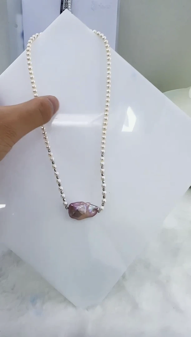 未镶嵌淡水珍珠DA珍珠项链  b164