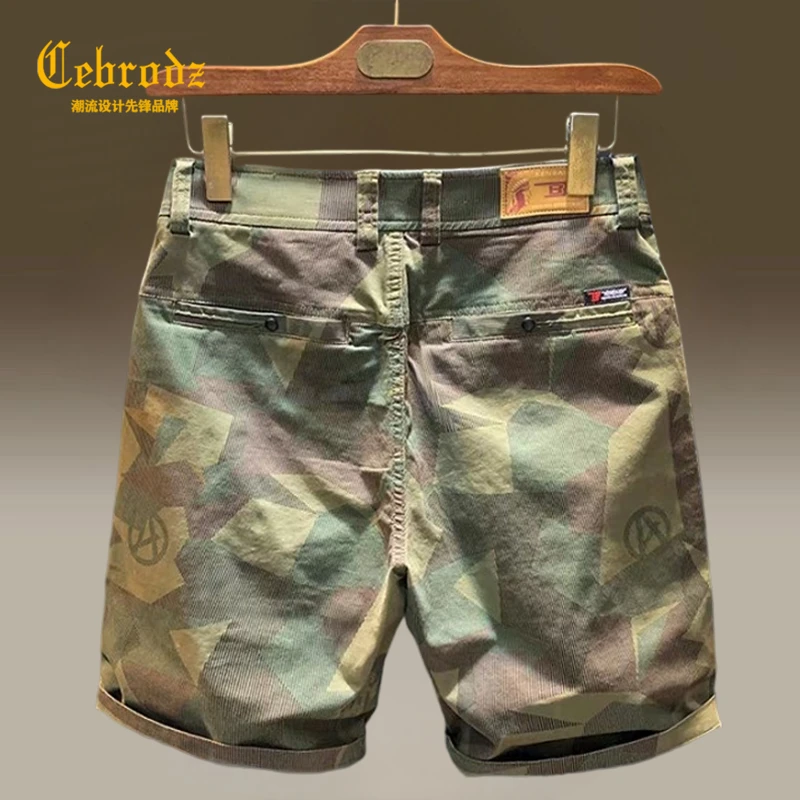 Cebrodz夏季新款迷彩工装短裤男直筒宽松休闲五分裤薄款中裤