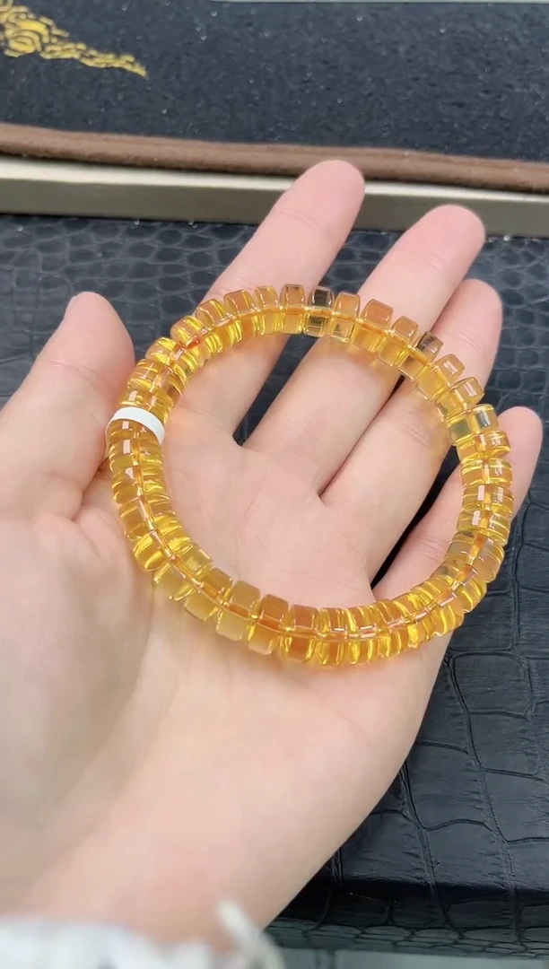 未镶嵌手链水晶57号CC409高货巴西暴力黄车轮单圈9+mm
