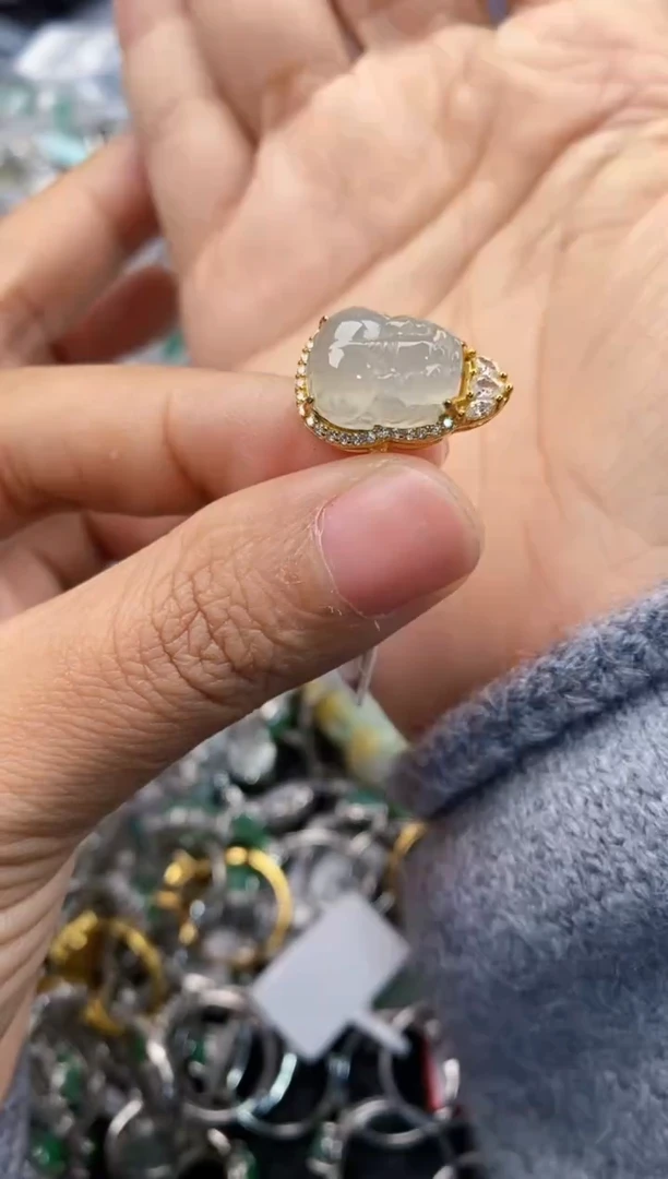 银S925镶嵌戒指翡翠222  9