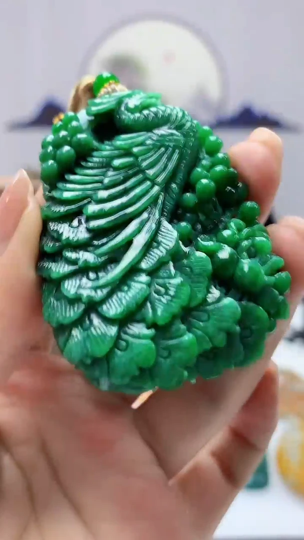 【闪购商品】定制翡翠未镶嵌5060ms-毛货挂件凤凰283