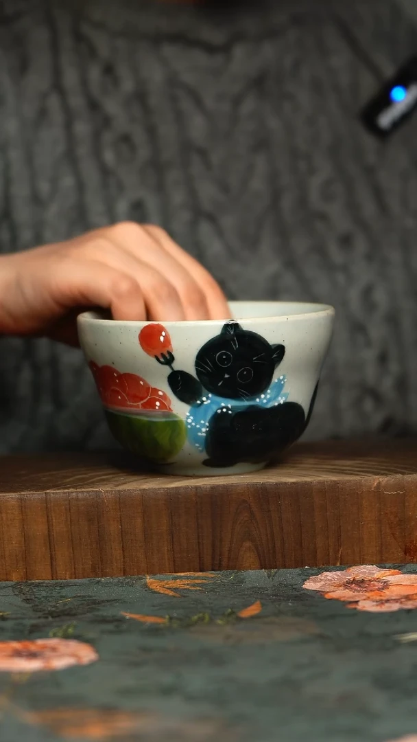 杯釉下彩手工手绘同款陶器
