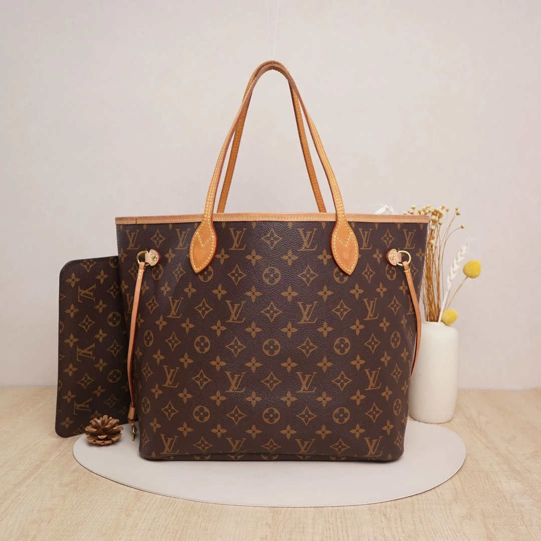 95新 LouisVuitton/路易威登 neverfull中号老花/DS045407