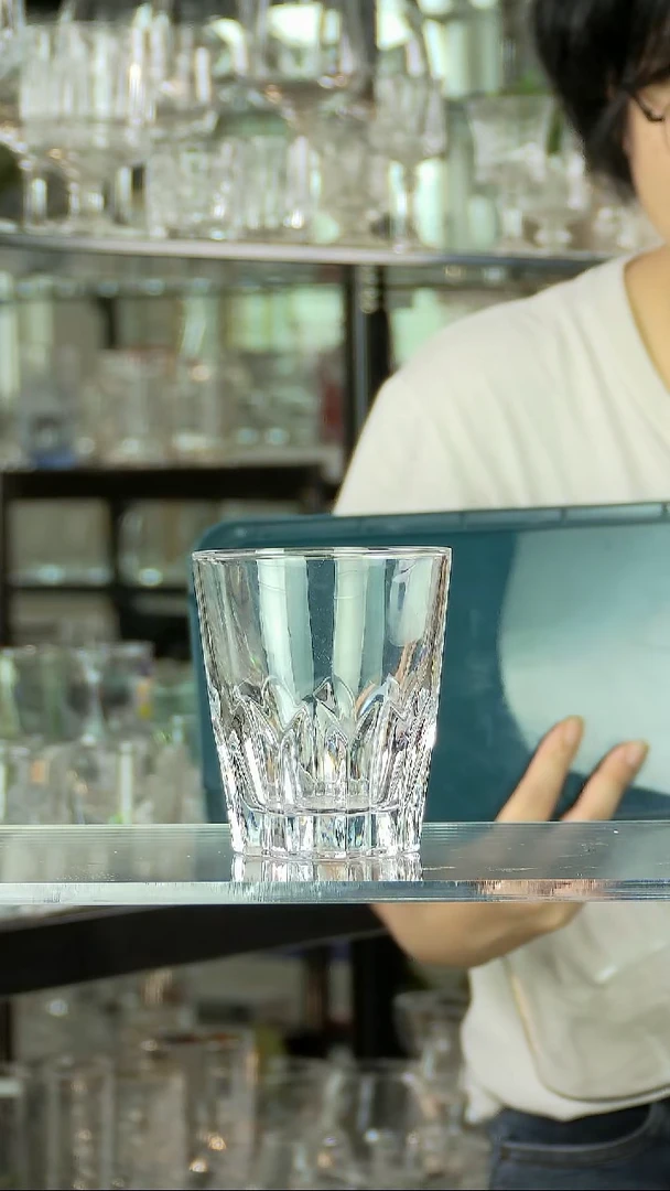 水晶玻璃平底款4203钻石水杯，2个