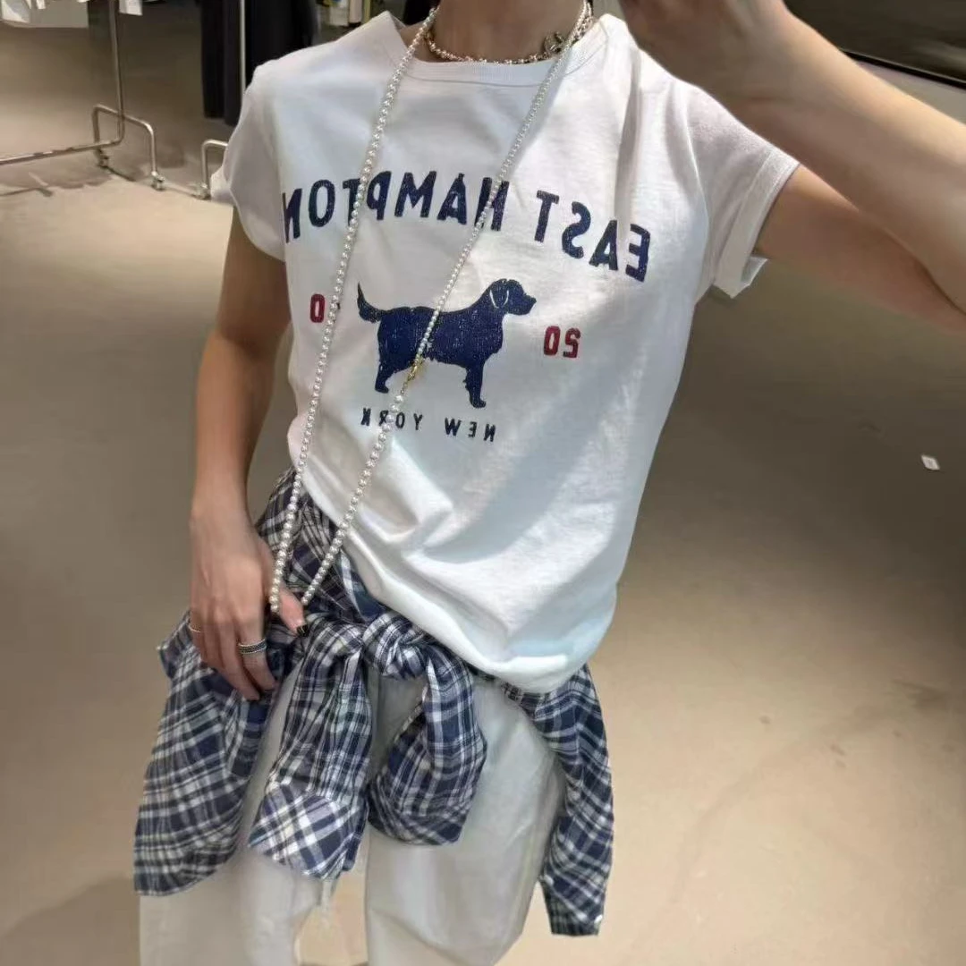 欧欧小狗字母打底T恤