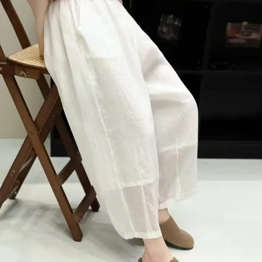 @高货苎麻带里衬裤 MGF2024 白色、皮粉、黑色、杏色