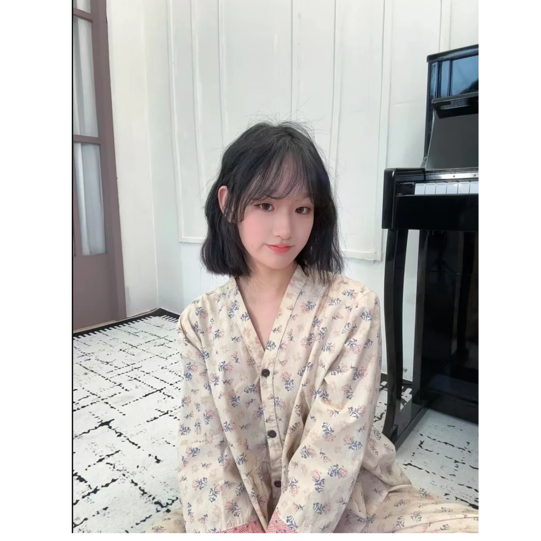 大菲【法式蔷薇】ins甜美纯棉睡衣女春夏家居服套装Q