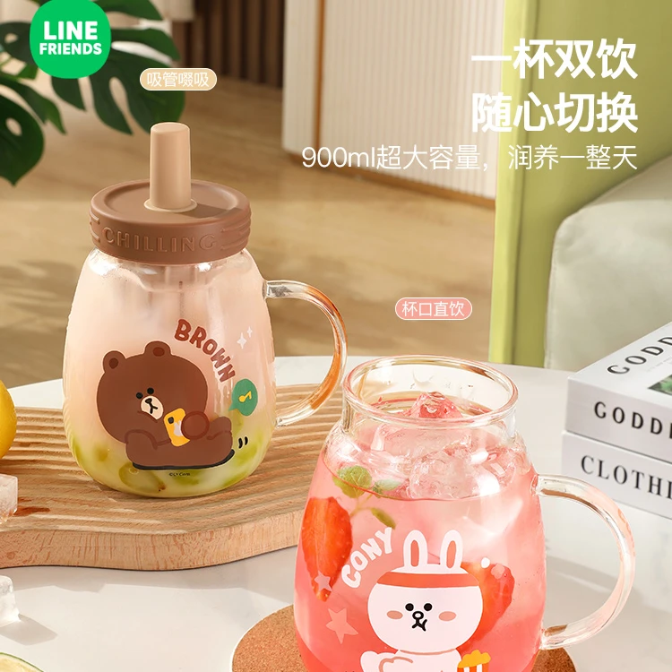 玻璃杯茶水分离水杯大容量泡茶杯高颜值女吸管直饮