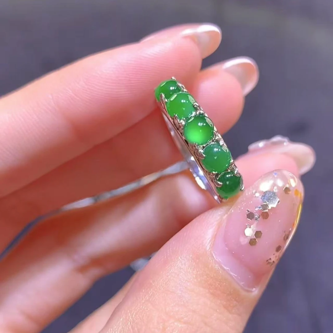 【逍遥】天然A货翡翠蛋面戒指*3903/033/多样性发/1件