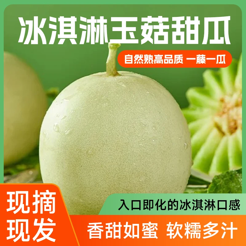 山东新鲜玉菇冰淇淋甜瓜软糯香甜当季大果