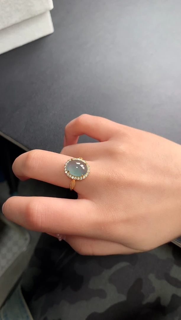 【闪购商品】翡翠戒指银S925镶嵌52114