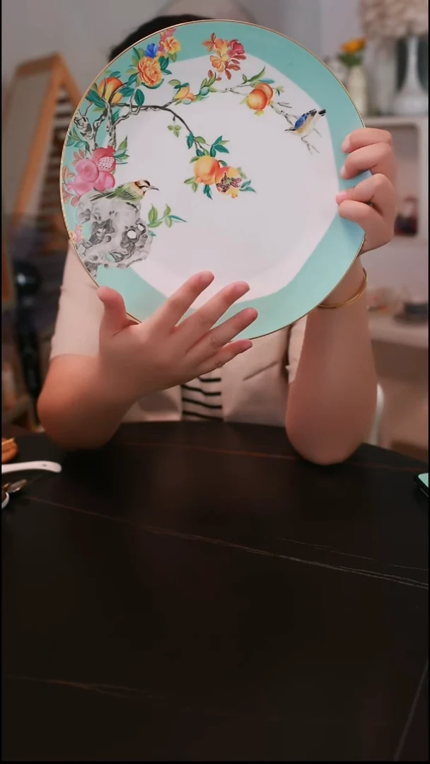 瓷微瑕石榴10寸盘NUOXUANTD606