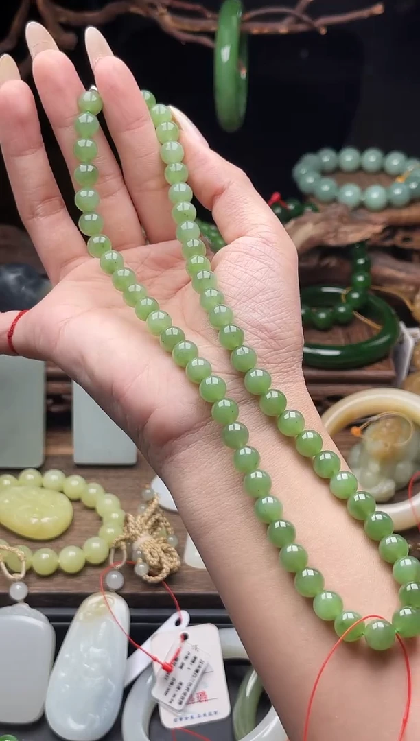 项链未镶嵌和田玉卡8俄料爆米花 妈妈链9012353