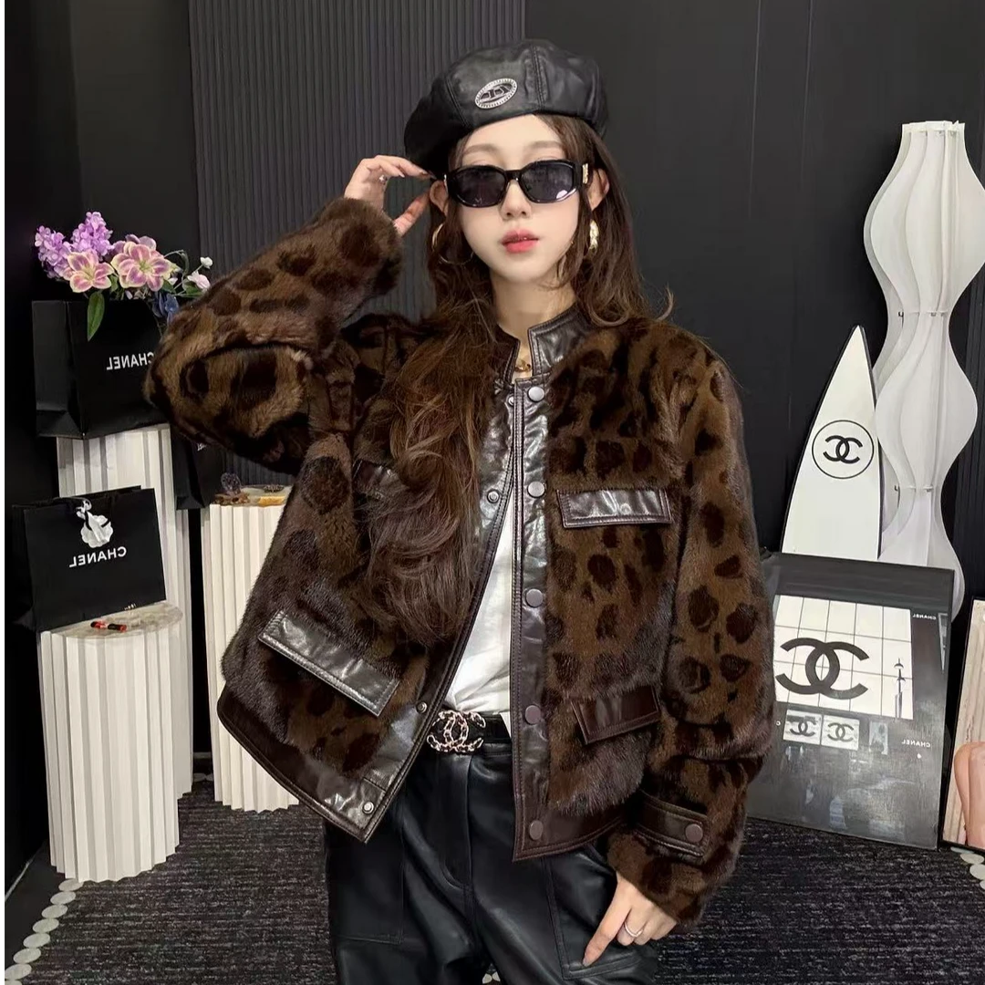 【摩登米兰】秋冬女士高级休闲时尚轻奢设计师款水貂外套——99565