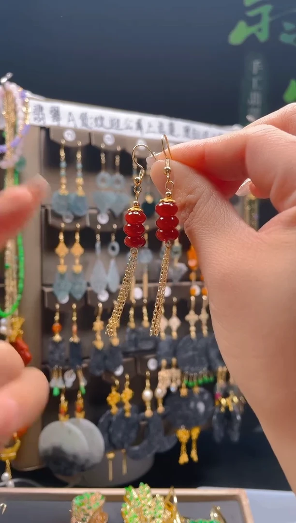 【闪购商品】玛瑙/玉髓耳饰合金040玛瑙饰品1