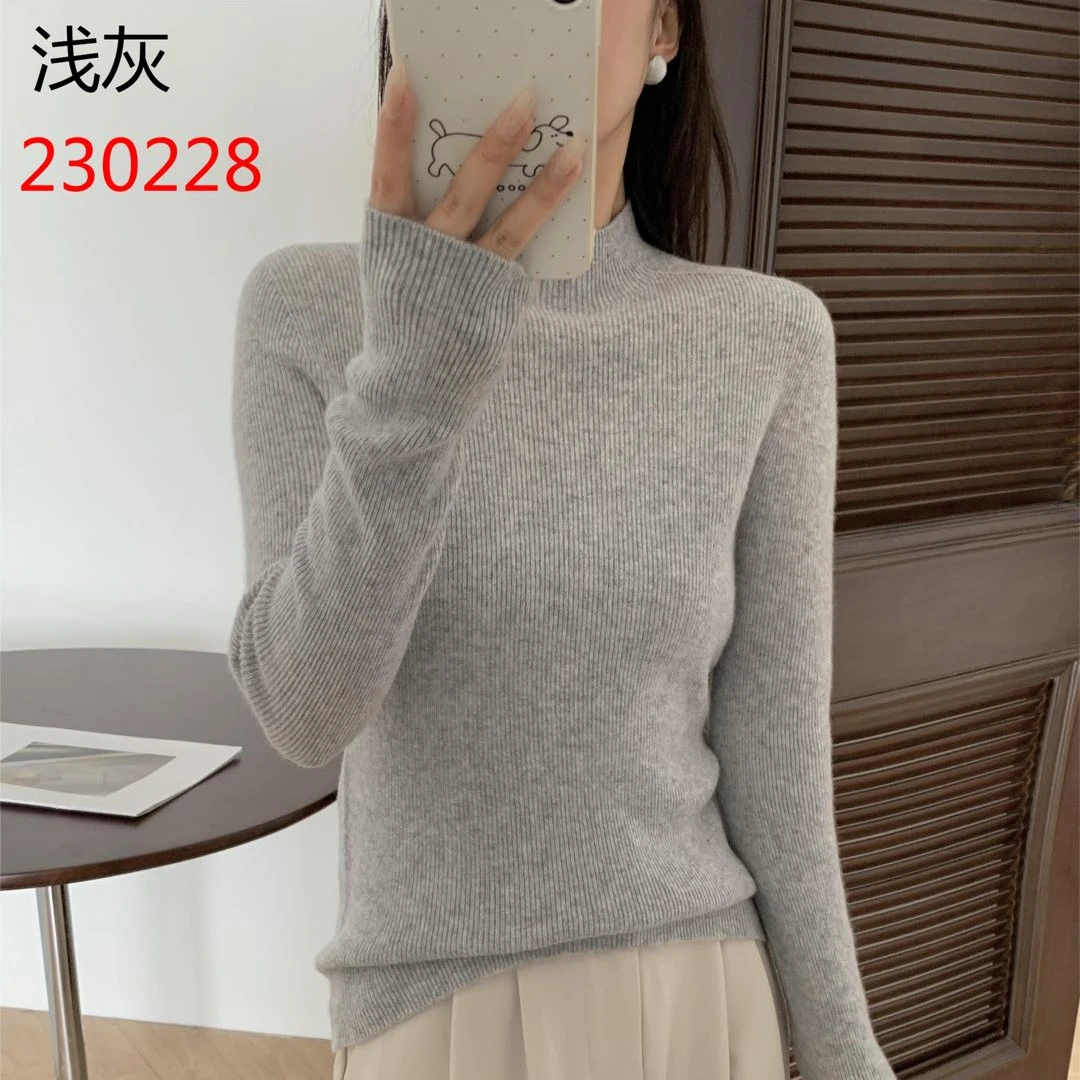 erchun/尔纯0228加厚羊绒羊毛女士秋冬显瘦百搭修身羊毛羊绒衫