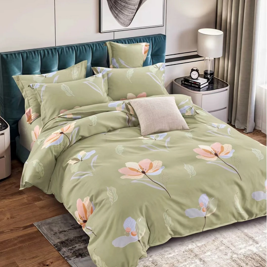 床上三件套-【春花浪漫】尺寸：2.3x2.3米+48*74枕套时尚透气舒适