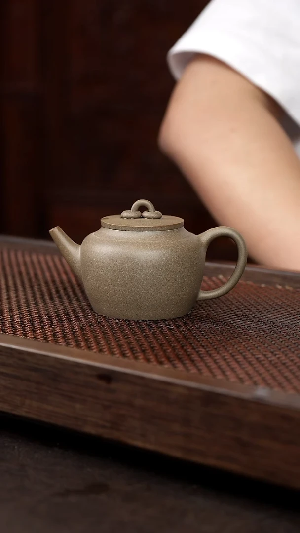 茶壶紫砂岩中泥双圈直流{青}