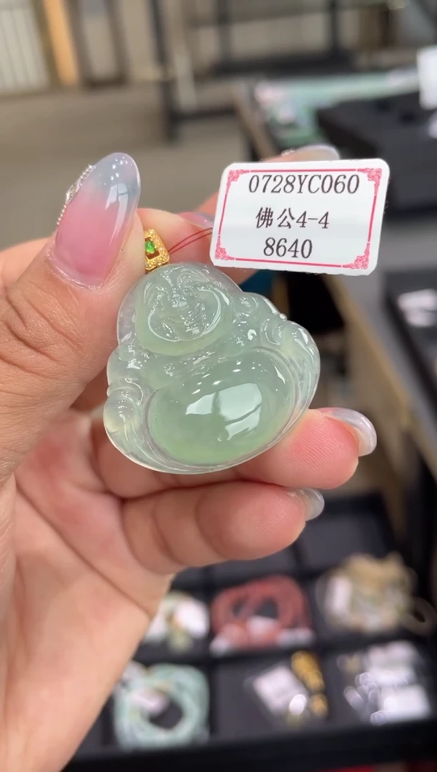 翡翠挂件18K金镶嵌0728YC060