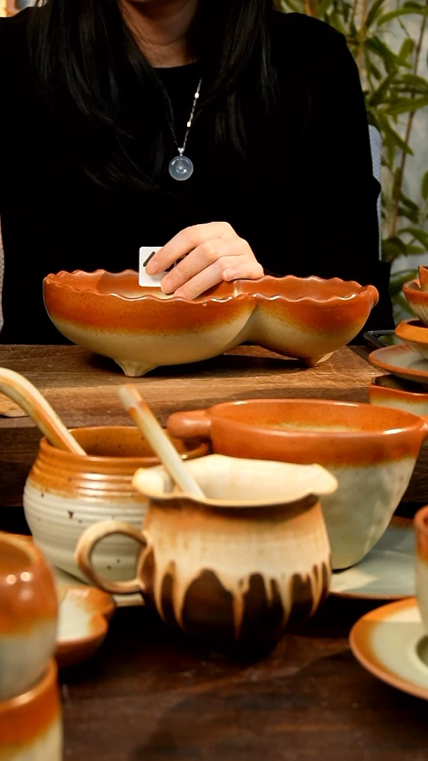 盘高颜值粗陶餐具限时抢购