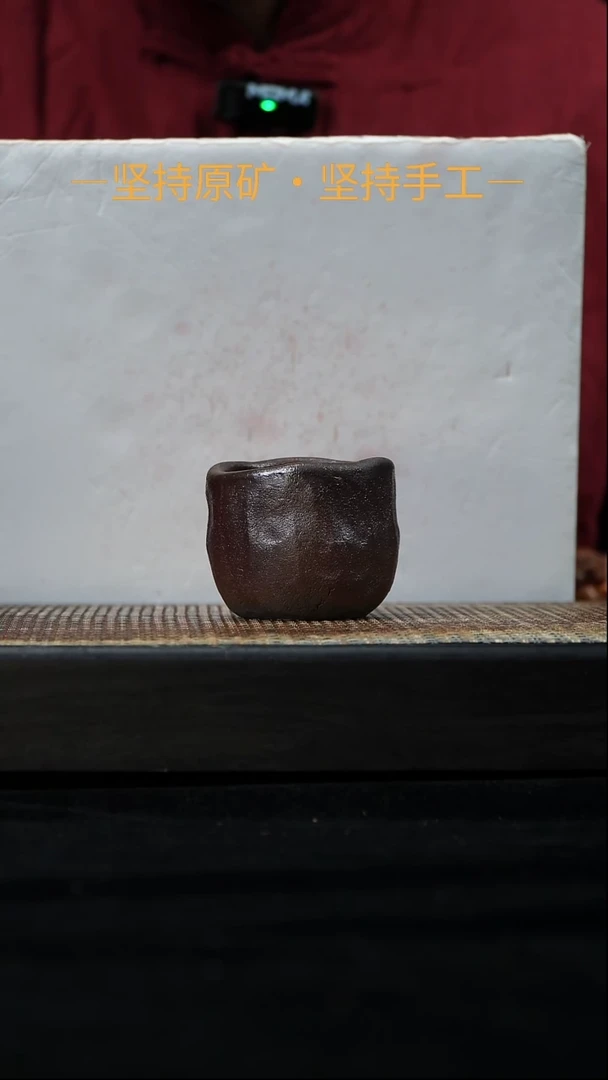 茶壶紫砂全手工手捏柴烧杯 天青泥70cc 02