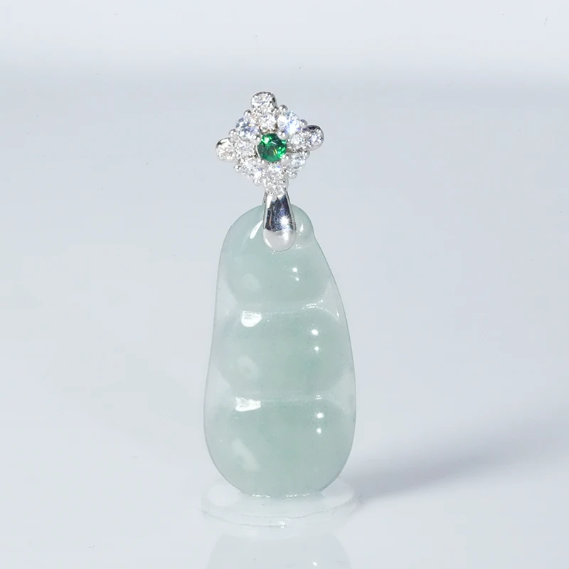 【小胖翡翠】天然翡翠豆子吊坠A货蓝水日常轻奢百搭款-多样性发1