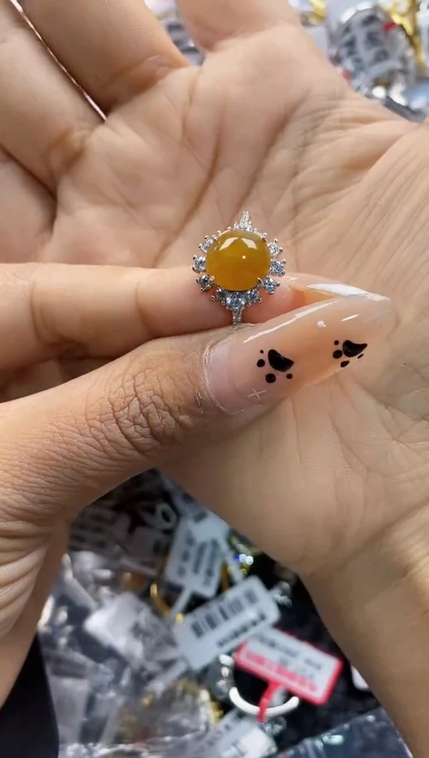 翡翠戒指银S925镶嵌9999     3