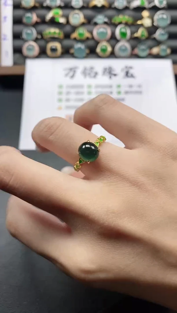 银S925镶嵌戒指翡翠51511