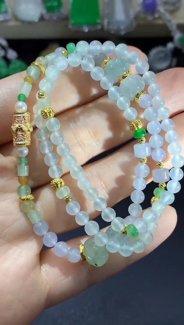 颈饰足金镶嵌翡翠495-中国好珍宝