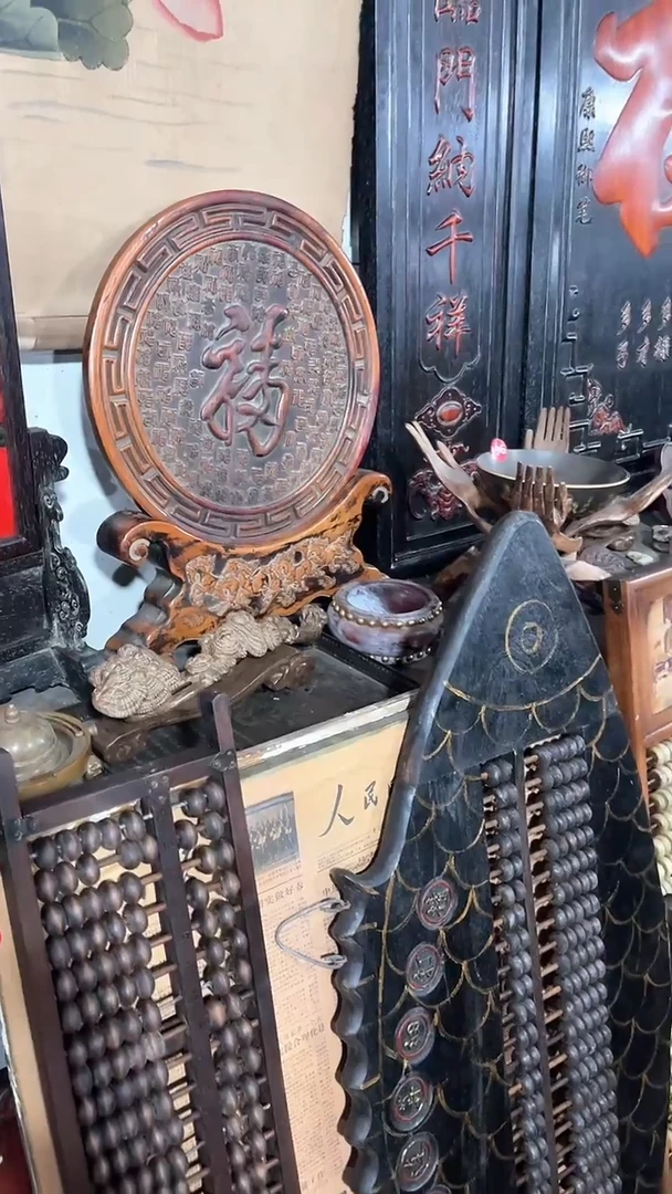 木圆插屏复古怀旧民间收藏