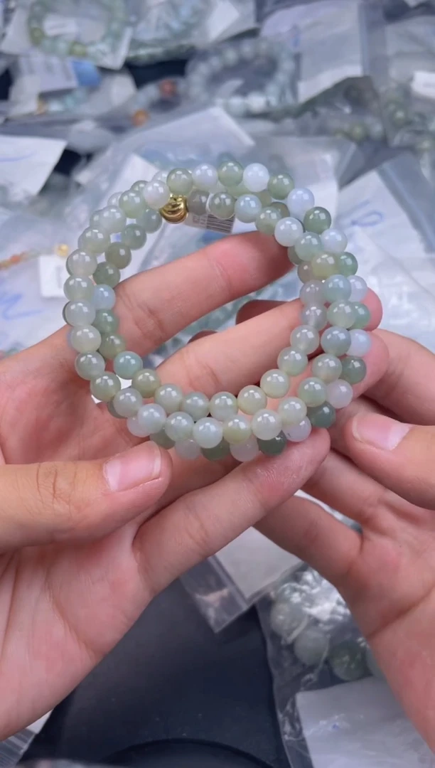 未镶嵌定制翡翠珠串/卡7+