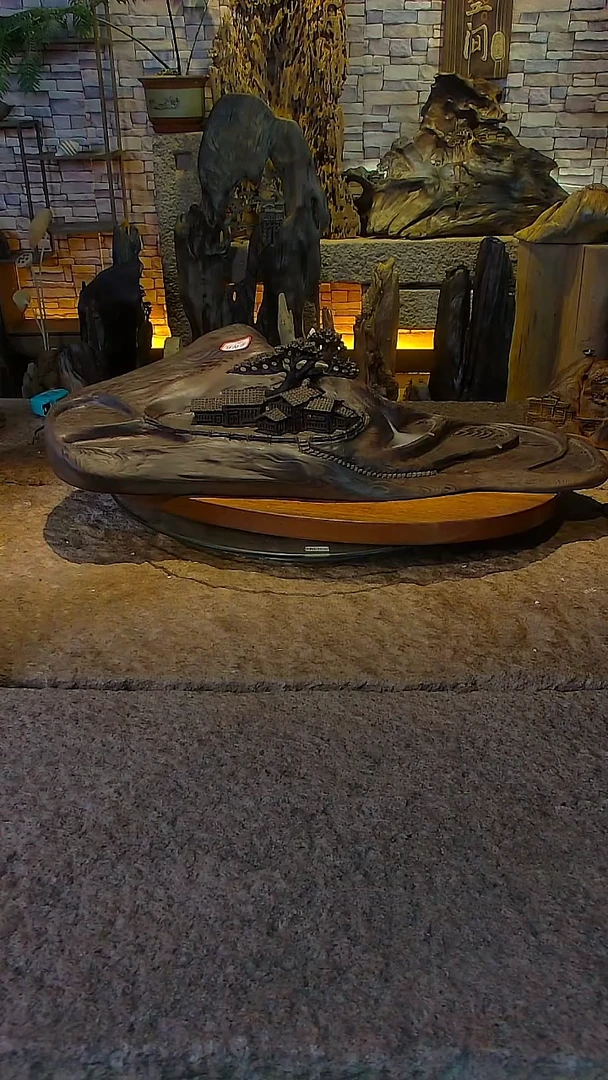 木千年乌木山水摆件