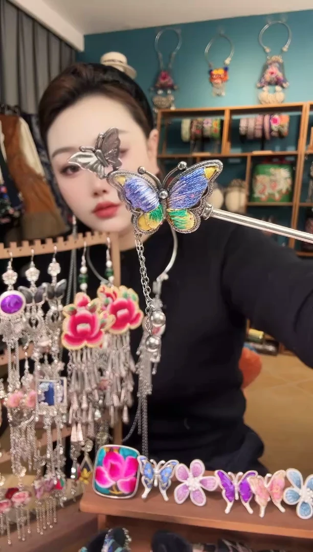 刺绣纯手工民族风刺绣发簪