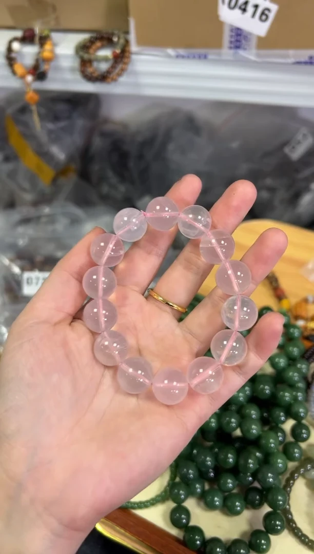 【闪购商品】水晶颈饰未镶嵌六芒星粉晶大手串[0700]