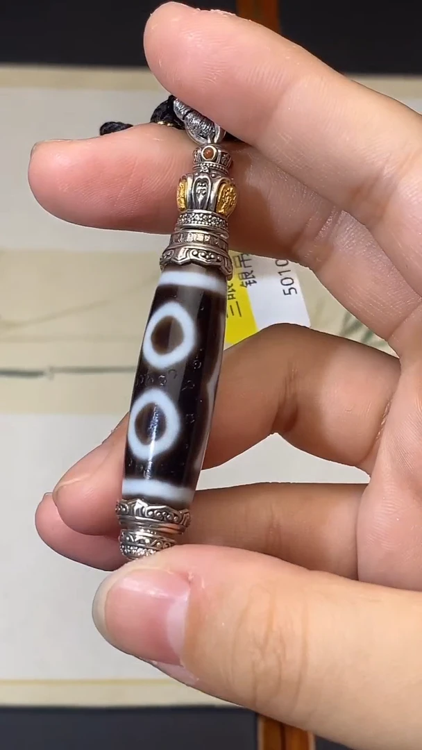 玛瑙/玉髓颈饰银S925镶嵌大p三单珠